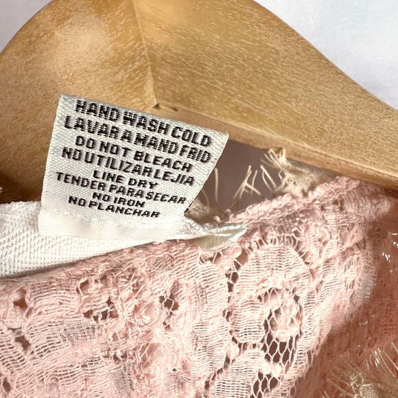 Sans Souci Pink Crochet Lace Tank Top XS/SM - Picture 7 of 7